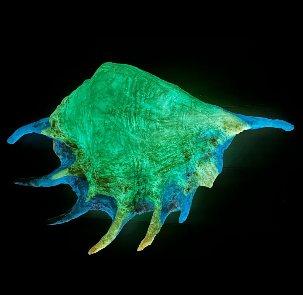Seashell glow-in-the-dark heater effect