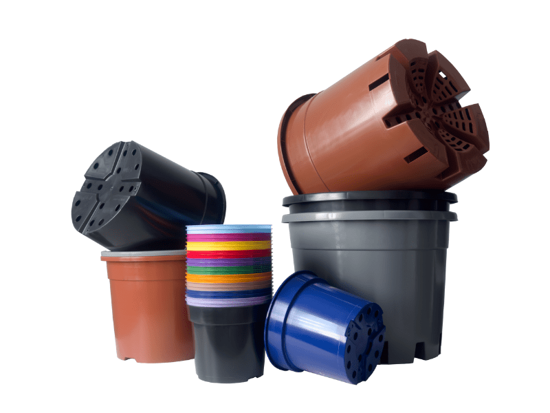 Plastic pots for nurseries