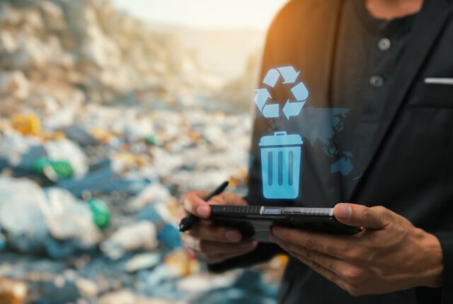 Materiały do recykling na wysypisku