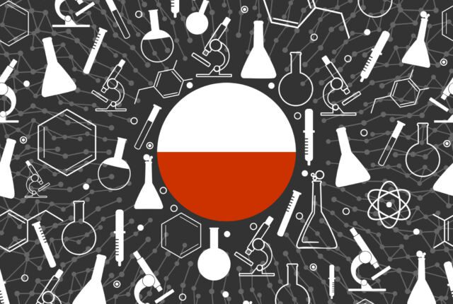 graiki przyrządów naukowych z polska flagą