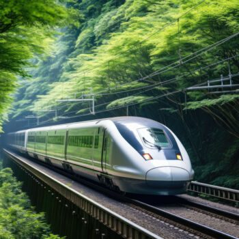 Pociąg pędzący po szynach