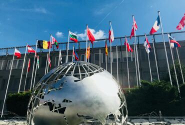 The sculpture representing partners of Targi Kielce from around the world