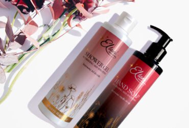 Gentle cherry-scented hand soap and shower gel from Ellani – a delicate fragrance and daily care in one.