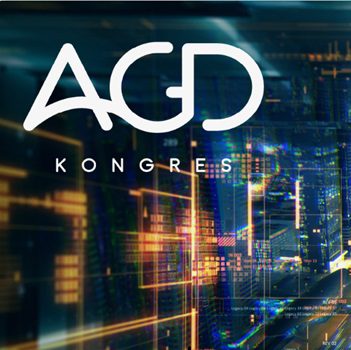 napis AGD kongres na tle nowoczesnej ulicy