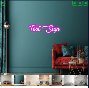 Image shows our LED neon text generator with a live preview of a custom-designed