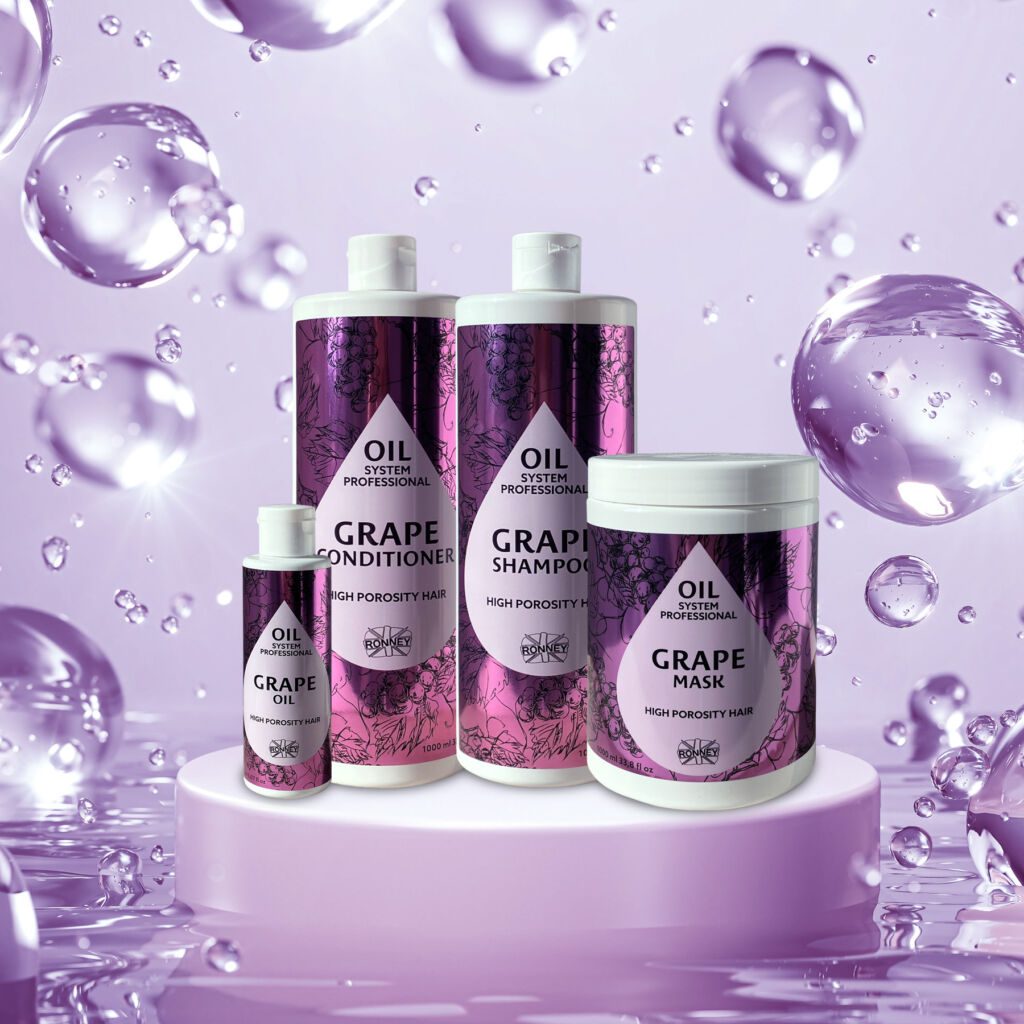 RONNEY Oil System - innovative line that caters to three different porosities of hair with mango, moringa and grape oil.