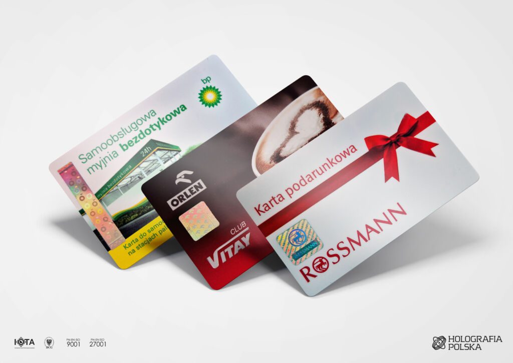 Secure holograms for loyalty and school cards – anti-counterfeit, customizable, and visually distinctive.