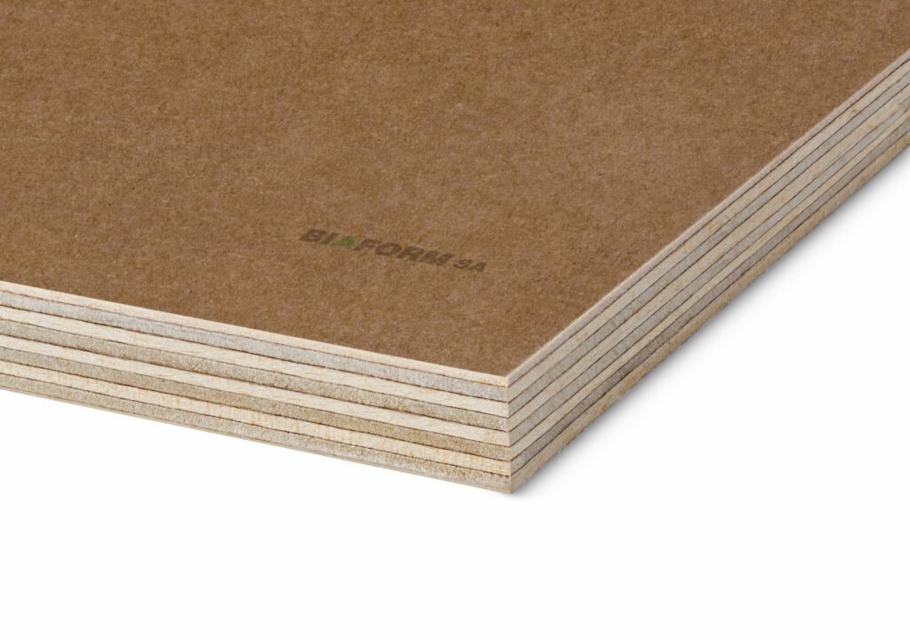 Birch plywood covered with painting base paper