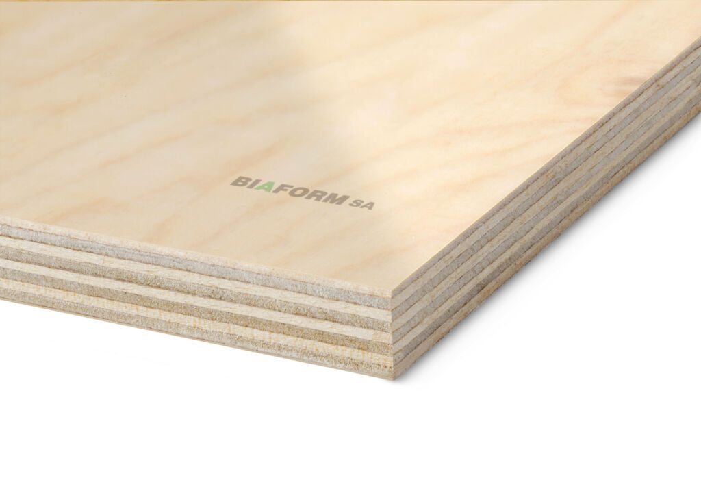 Birch plywood covered with transparent melamine