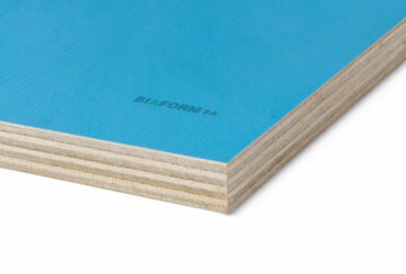 Birch plywood varnished with blue lacquer