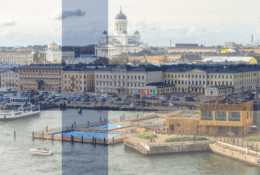 Finlandia - flaga i Helsinki
