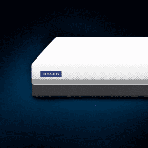 This image shows the Osaka Air mattress by ONSEN®. It highlights its multilayer construction made of