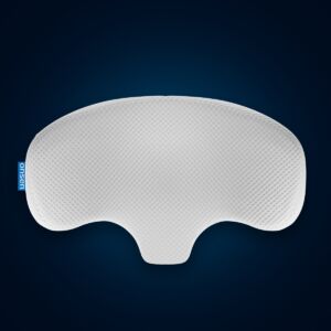 Product photo of the Asana orthopedic pillow by ONSEN®, showing its ergonomic shape and high-quality finish.