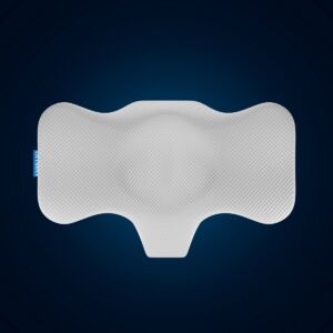 Product photo of the Enso orthopedic pillow by ONSEN®, displaying its ergonomic design and precise foam structure.