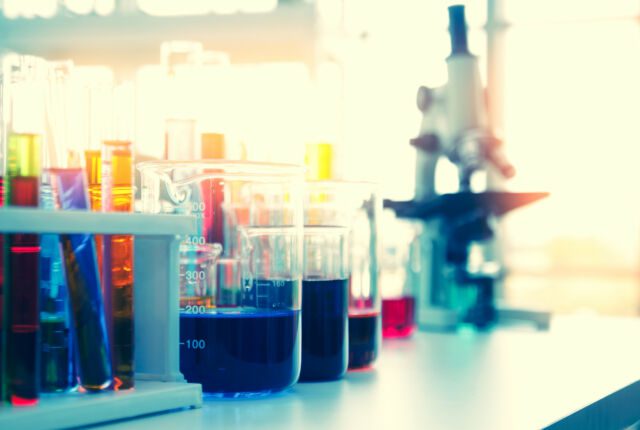 Scientific equipment group in the laboratory to search for antiretroviral drugs