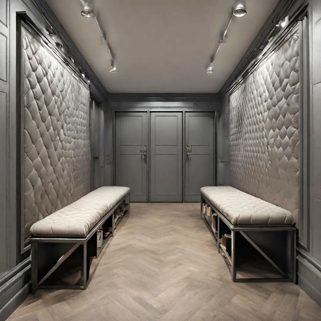 Quilted benches with backrest