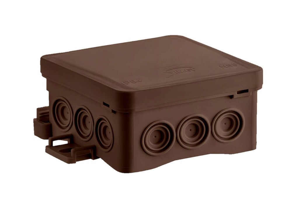 Surface junction box with the capability for mounting using HNS hooks 85x85x40 mm, IP54