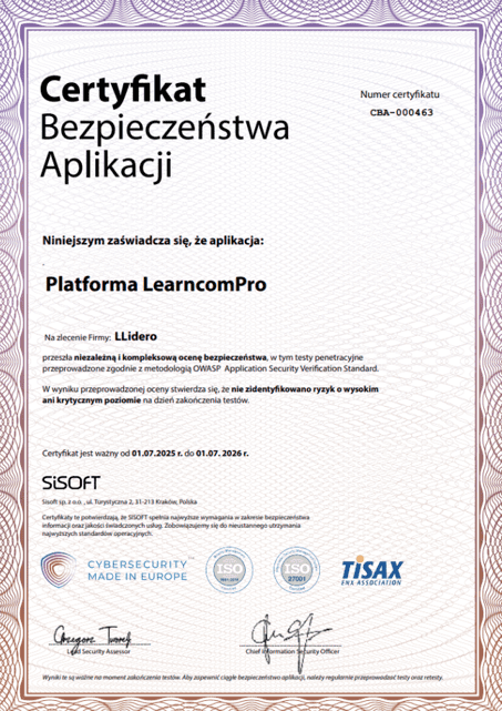 Secure certificate