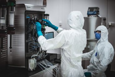 GMP downstream processing with automated chromatography systems for biologics purification at Mabion Manufacturing Zone.
