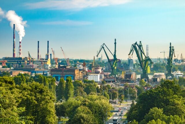 przemysłowa część miasta Gdańsk