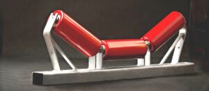 Conveyor frame with steel rollers