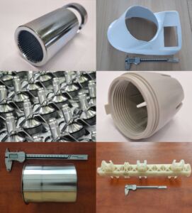 Examples of elements made in metal and plastic