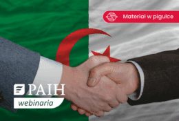 uścisk dloni boznesmenow na tle flagi Algierii