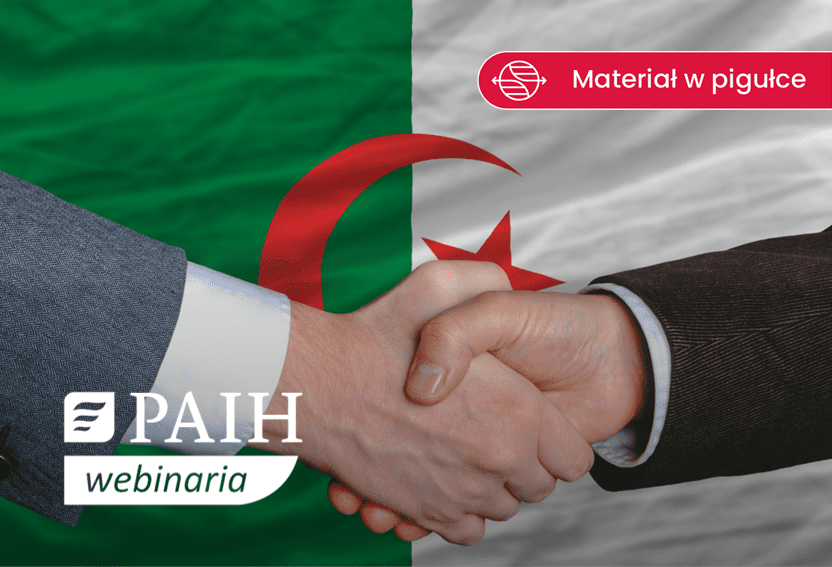 uścisk dloni boznesmenow na tle flagi Algierii