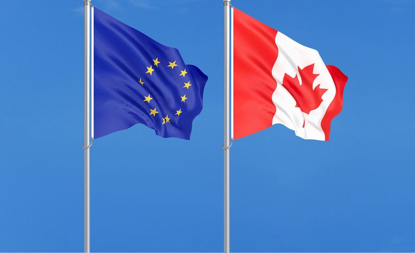 flagi UE i Kanady