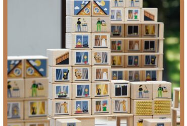 City wooden blocks