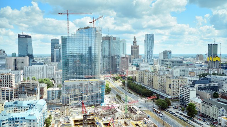 Warsaw city centre and further construction projects