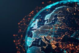 Europa na kuli ziemskiej swiecąca