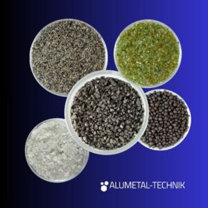 Abrasives: mineral and metallic, sharp-edged and spherical, high-carbon and low-carbon