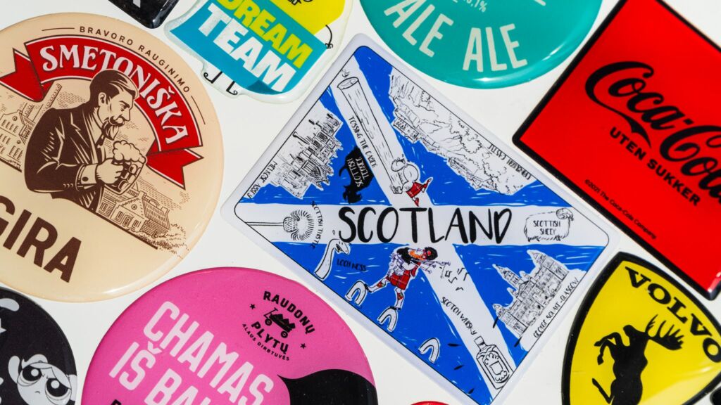 Resin stickers for various brands.