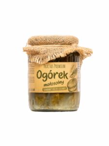 Crisp, lightly fermented Polish cucumbers with a fresh, delicate flavor — a ready-to-eat classic.