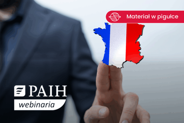 biznesmen wskazujący palcem na Francję