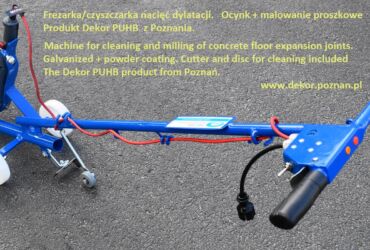 Milling machines for chamfering expansion cuts in concrete floors. Two types. Adjustable width and milling depth