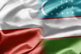 flagi Polski i Uzbekistanu
