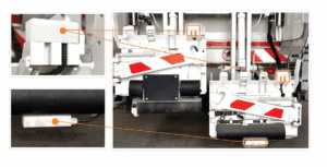 RFID antenna mounted on garbage truck