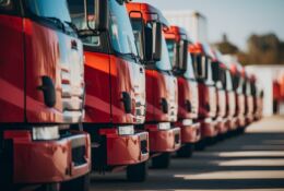 ciężarówki stojące jedna obok drugiej