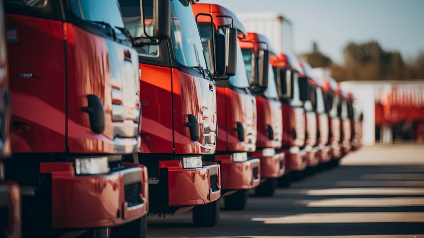 ciężarówki stojące jedna obok drugiej