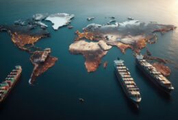 statki kontenerowe na poludniowej polkuli globu