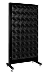 Mobile, aluminium green wall.