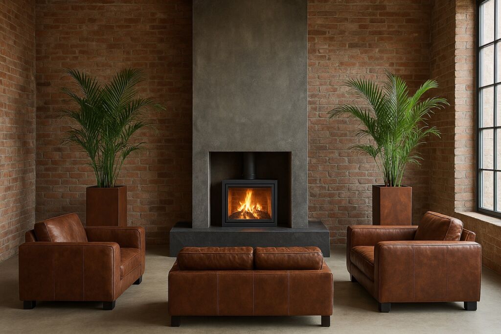 Donice corten w salonie