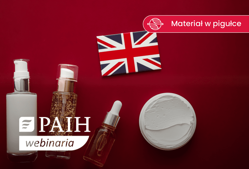 różne kosmetyki i flaga UK