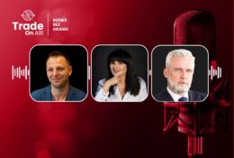 grafika prezentująca trójkę gości podcastu pt. Targi to nie wycieczka