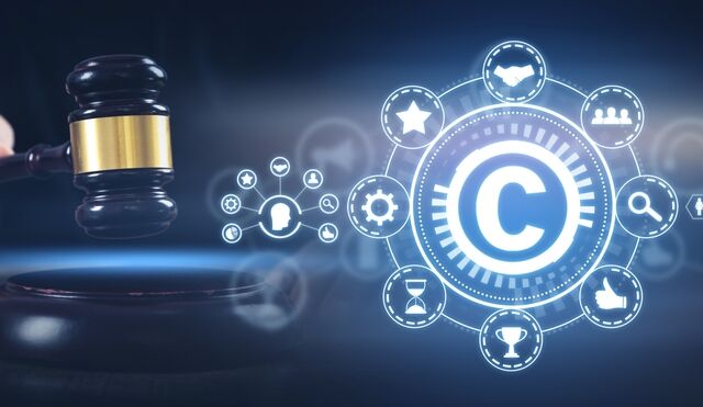 Grafika prezentująca ochronę własności intelektualnej